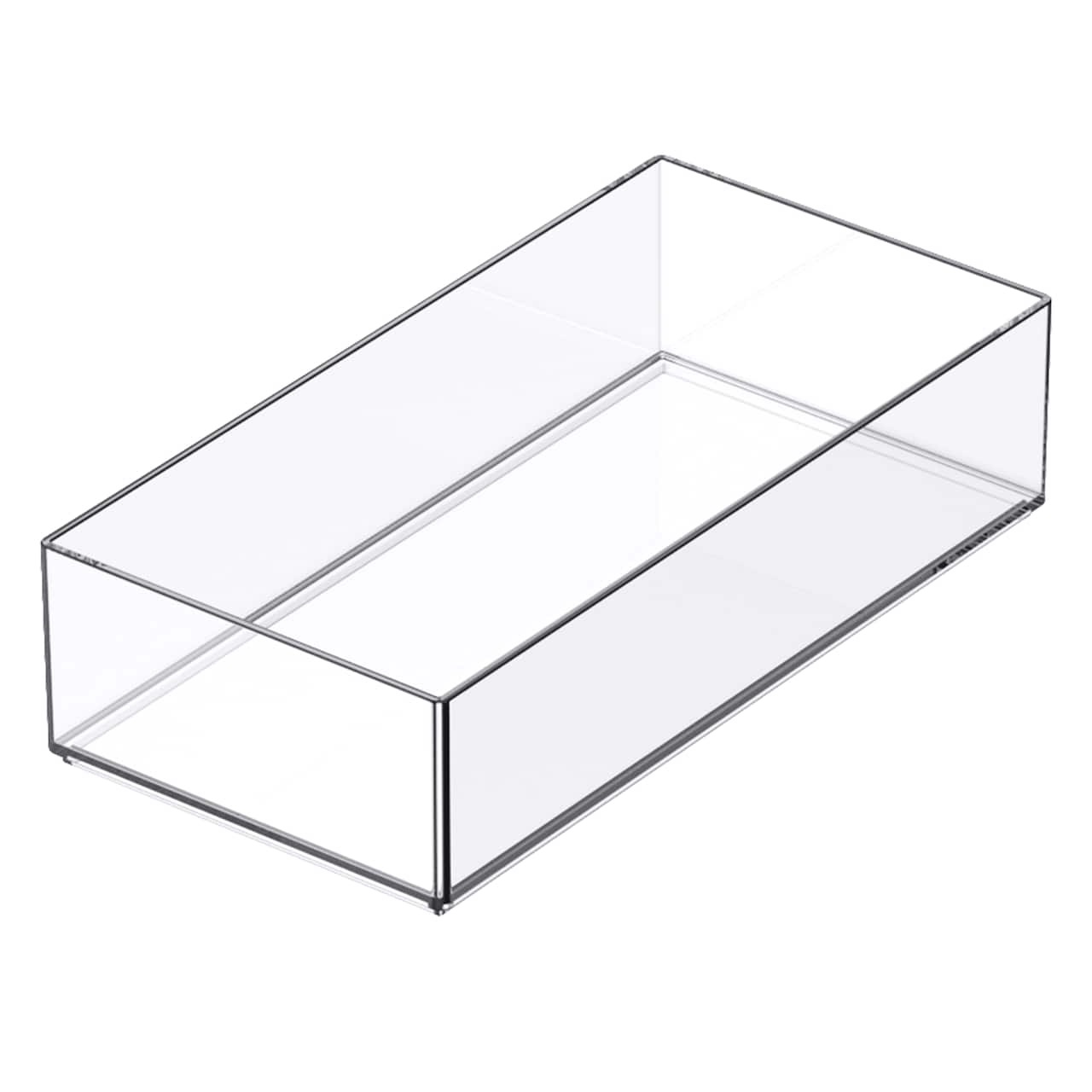 Plateau de rangement transparent et empilable de 20,3 cm x 10,1 cm d’Ordonnez simplement